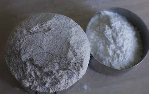 flour and whole wheat flour